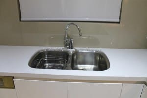 Silver kitchen sink