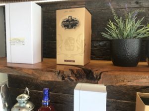 Hoxton Park whiskey boxes and pot plants