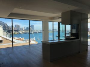 Milson Point home custom kitchen island harbour view