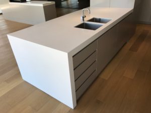 Milson Point home custom kitchen island dual sink