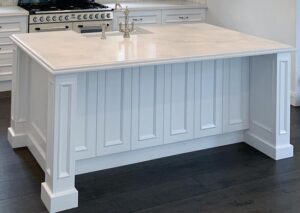 Castle Hill Hamptons kitchen island with decorative panelling