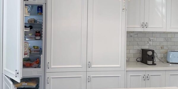 Shaker style custom kitchen cabinets conceal appliances