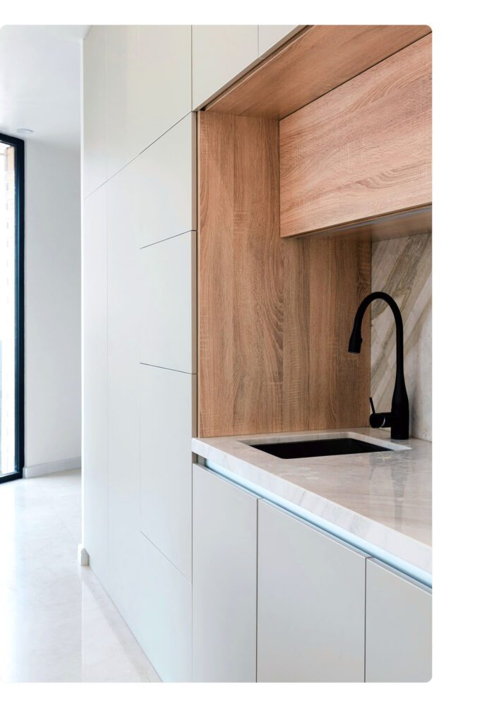 Modern laundry renovation in new build in Sydney