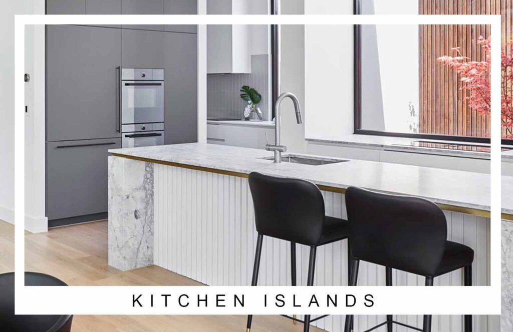 Modern kitchen renovation Sydney with marble island bench and grey cabinetry